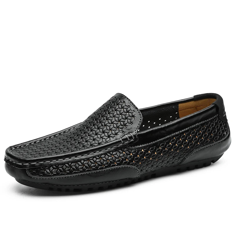 Mocassin En Cuir Véritable Jaune Pour Bateau Homme
