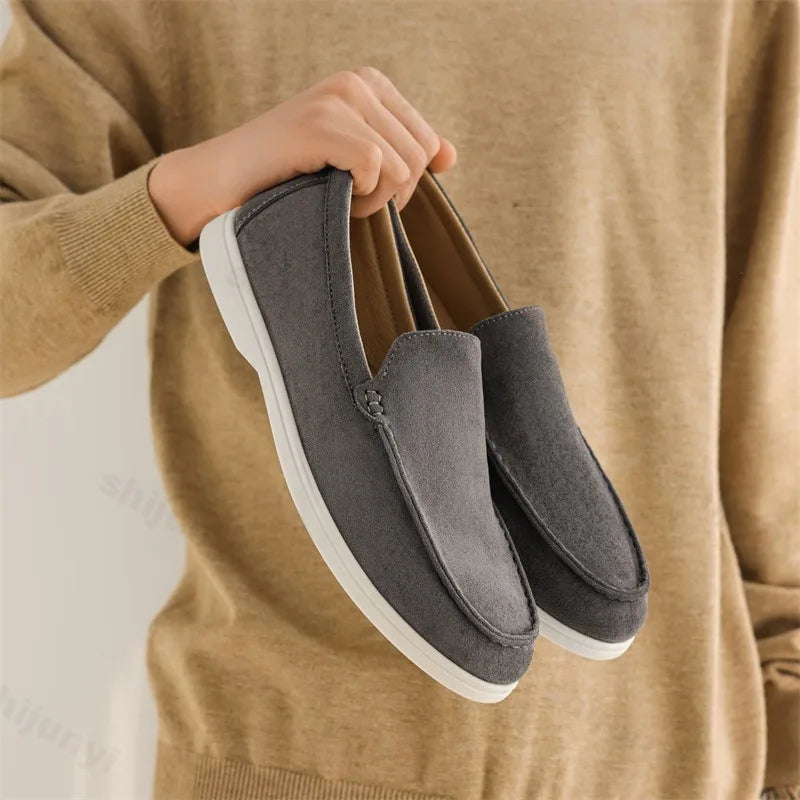 Mocassin En Daim Bleu Clair Pour Homme