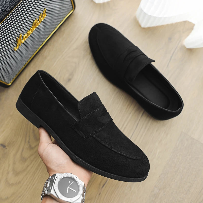 Mocassin En Daim Noir