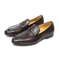 Mocassin En Cuir Vernis Noir Talon Homme