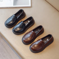Mocassin Cuir Marron Garçon Talon