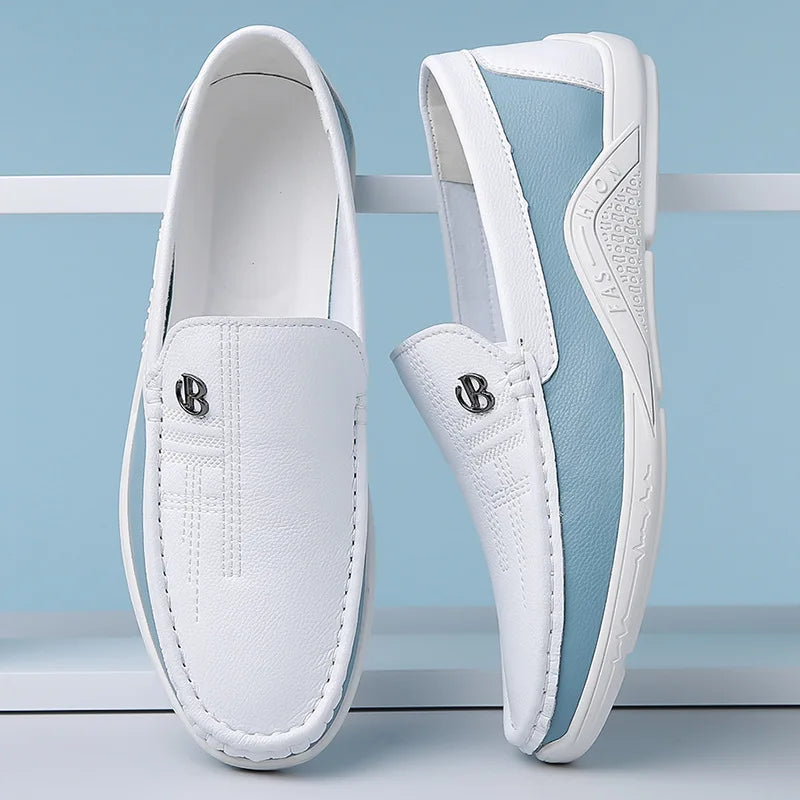 Mocassin Homme Luxe Italien Blanc