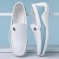 Mocassin Homme Luxe Italien Blanc