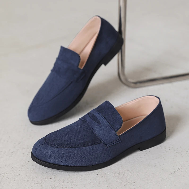 Mocassin Homme Cuir Noir Talon