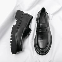 Mocassin Homme Noir Et Blanc À Glands Compensé