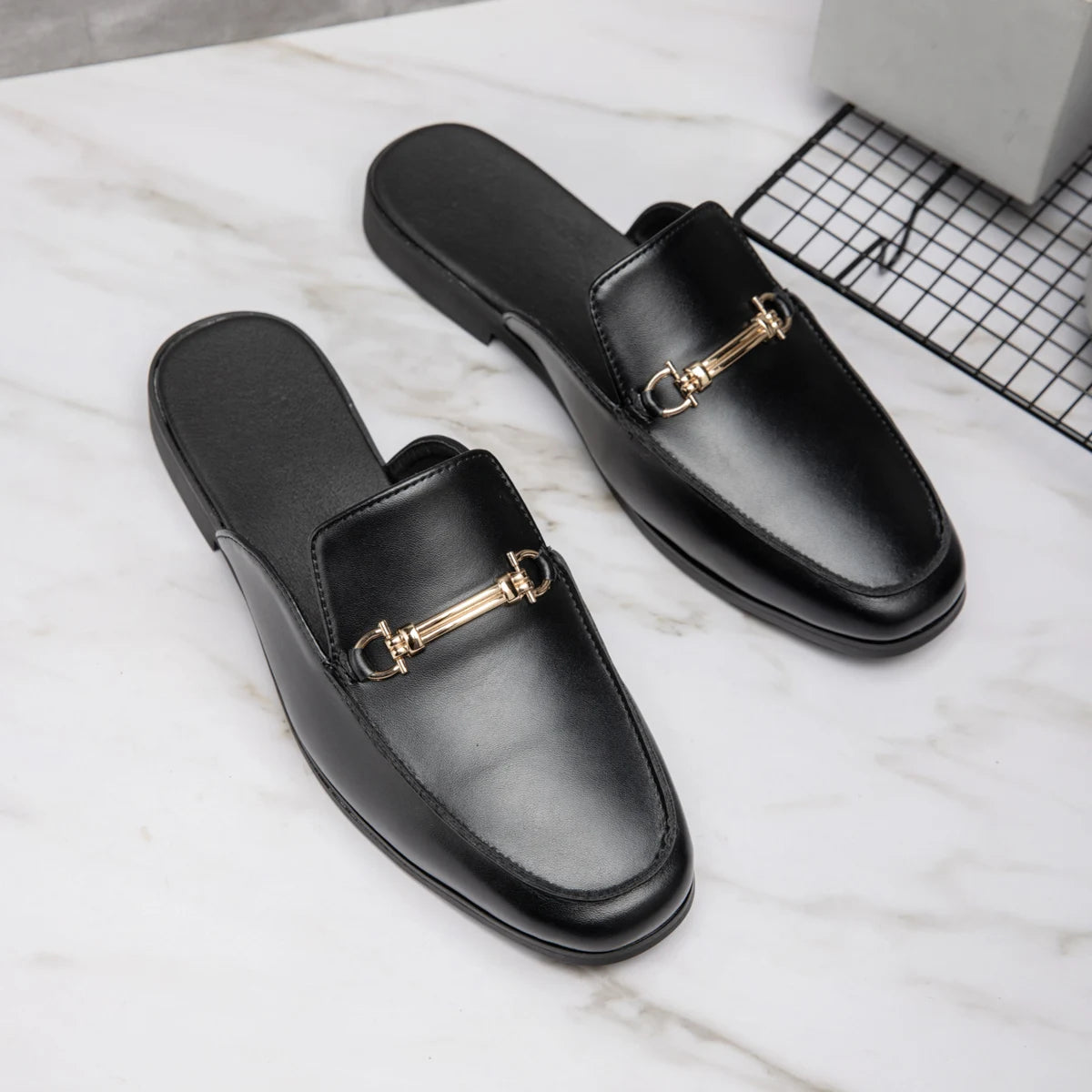 Mocassins Mules Homme Noir