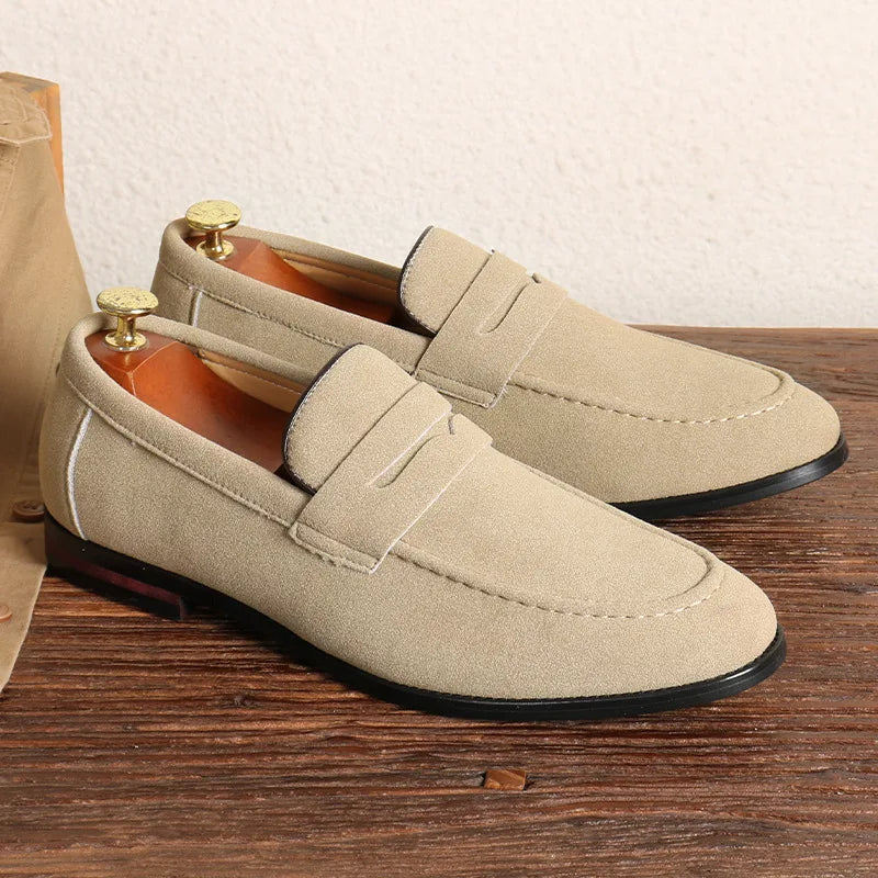 Mocassins Homme Beige en Daim Classique