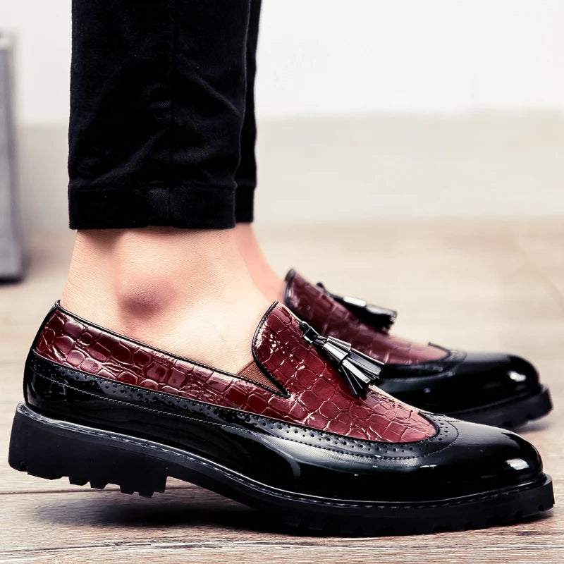 Mocassins Formelle Noir En Cuir Véritable Pour Homme