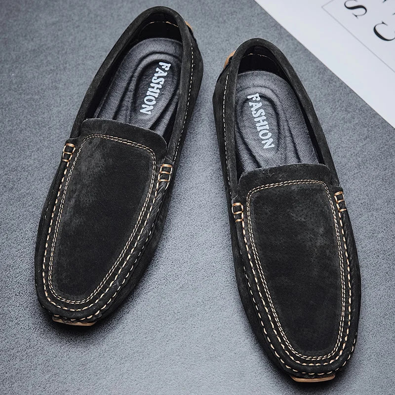 Mocassins Homme En Daim Vert