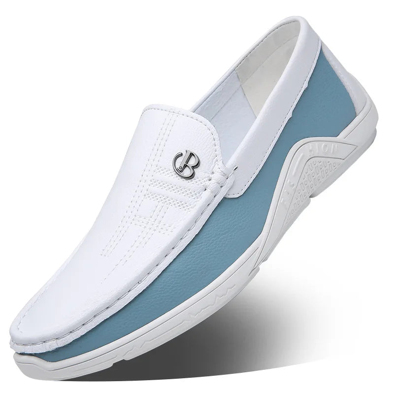 Mocassin Homme Luxe Italien Blanc
