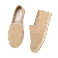 Mocassin Noir Compensé En Daim