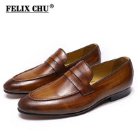 Mocassin En Cuir Vernis Noir Talon Homme