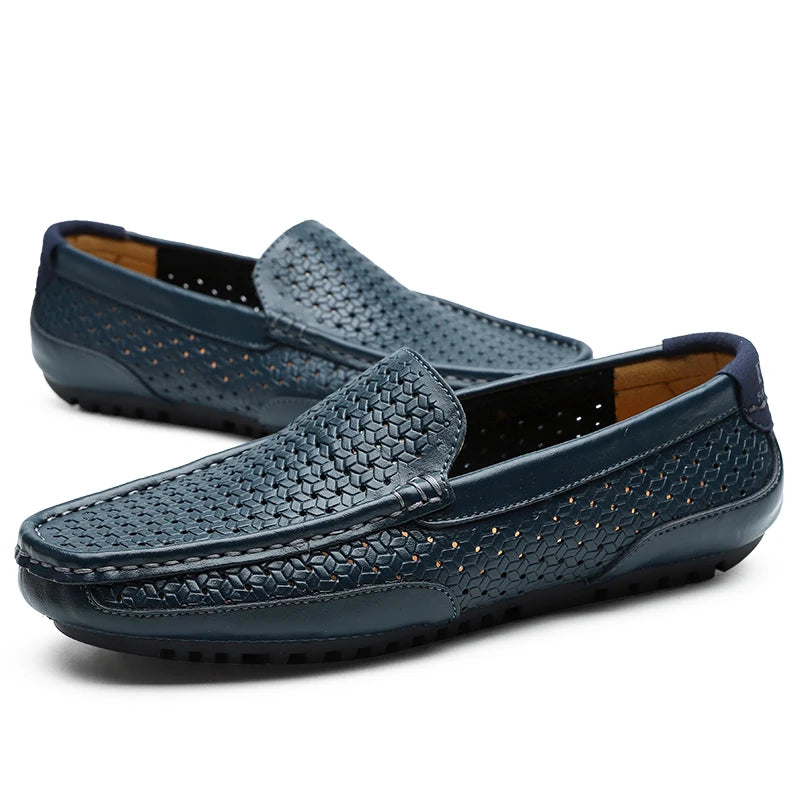 Mocassin En Cuir Véritable Jaune Pour Bateau Homme