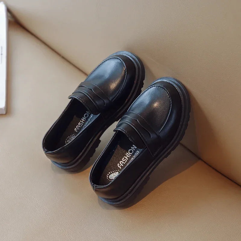 Mocassin Cuir Marron Garçon Talon