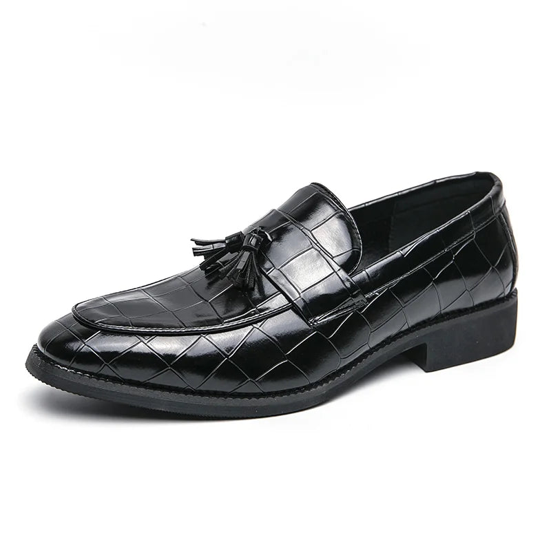 Mocassin Cuir Homme Noir Vernis