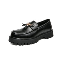 Mocassin Homme Noir Et Blanc À Glands Compensé
