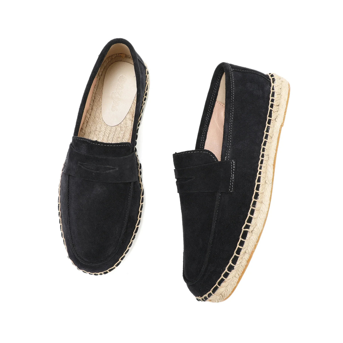 Mocassin Marron Compensé En Daim