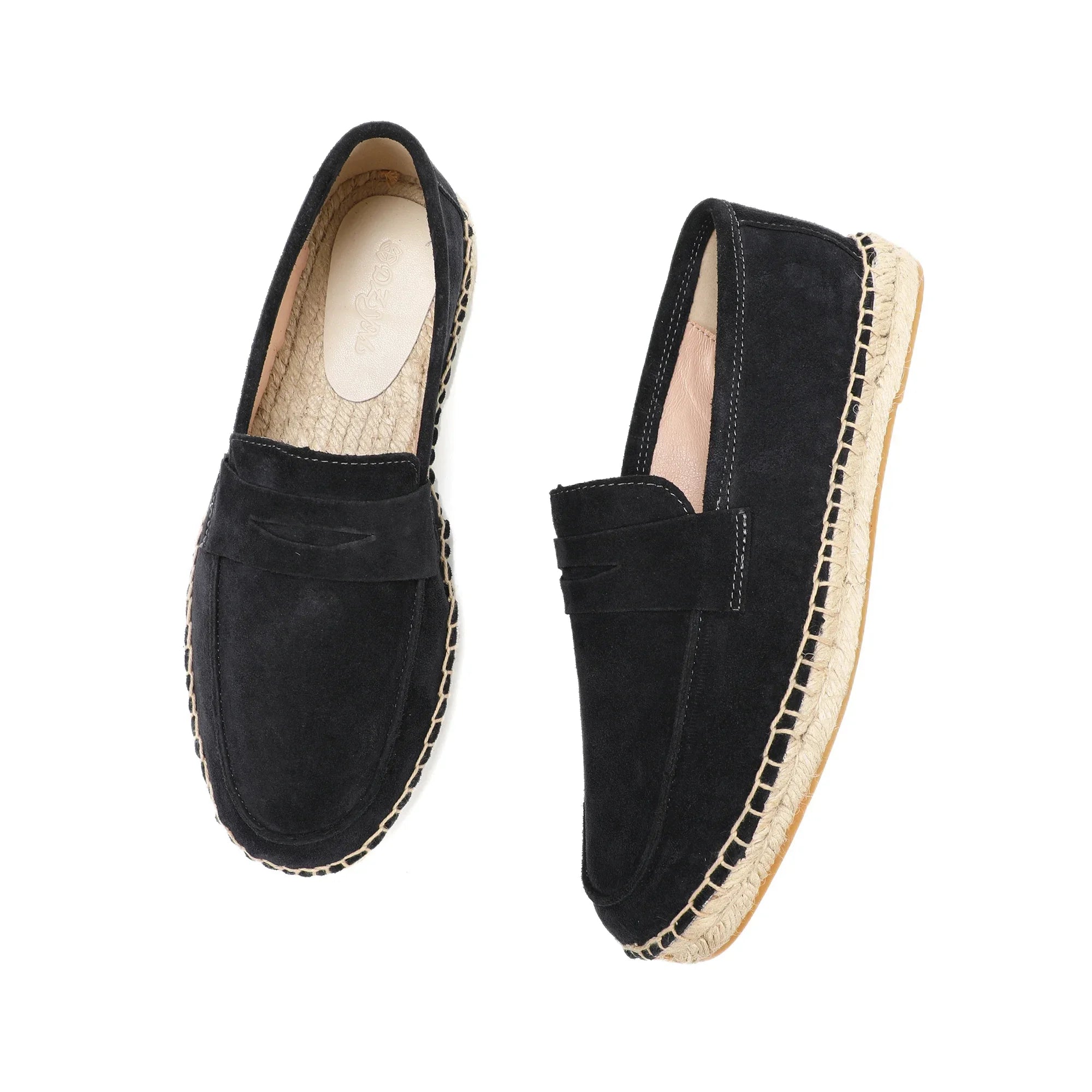 Mocassin Marron Compensé En Daim