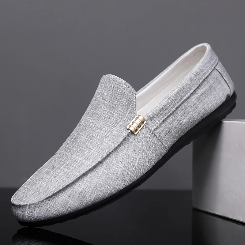 Mocassin Homme Gris Clair Confortable