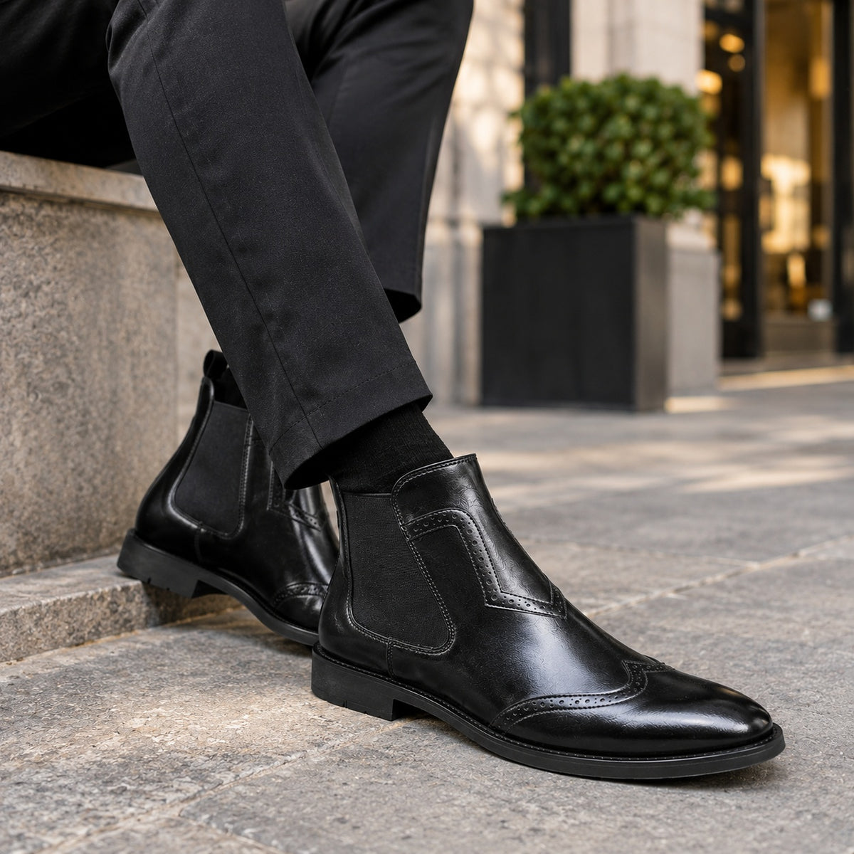 Noble Chaussure Bottine Homme À Lacets Bottine Noir Homme Lacet
