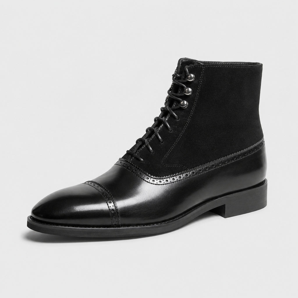 Noble Chaussure Bottine Homme À Lacets Bottines À Lacets Noir Homme