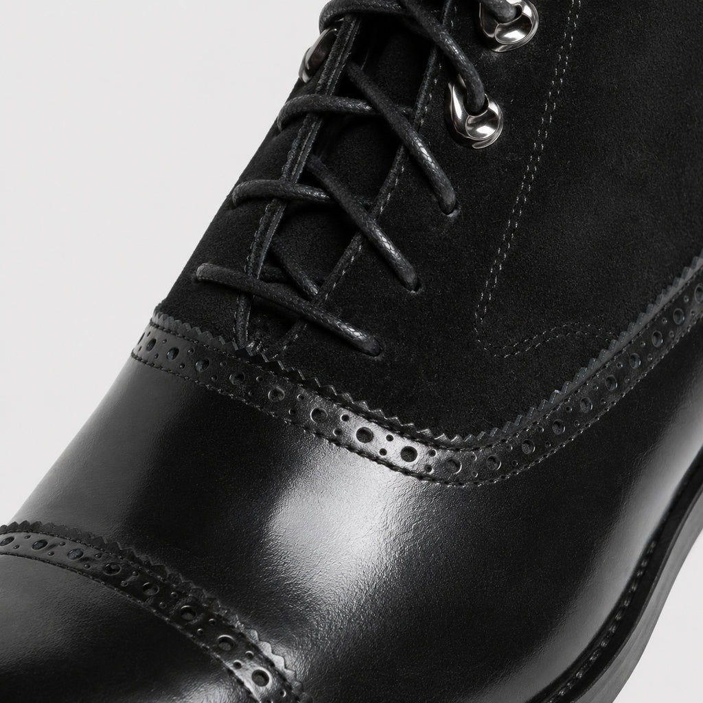 Noble Chaussure Bottine Homme À Lacets Bottines À Lacets Noir Homme