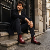 Noble Chaussure Bottine Homme Caoutchouc Bottine Homme Bordeaux