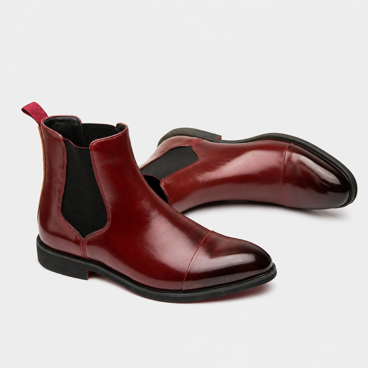 Noble Chaussure Bottine Homme Caoutchouc Bottine Homme Bordeaux