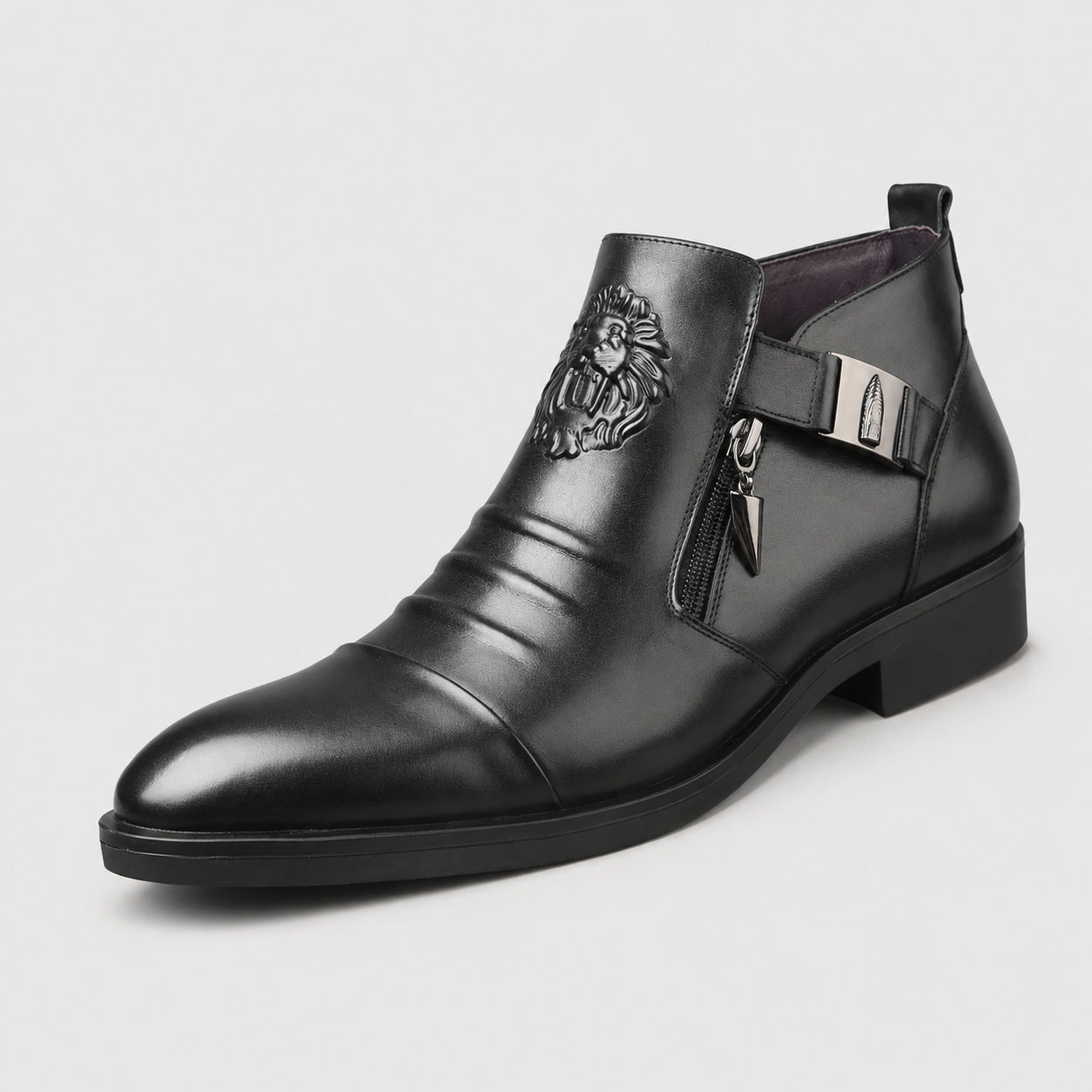 Noble Chaussure Bottine Homme Caoutchouc Bottines À Fermeture Éclair Homme