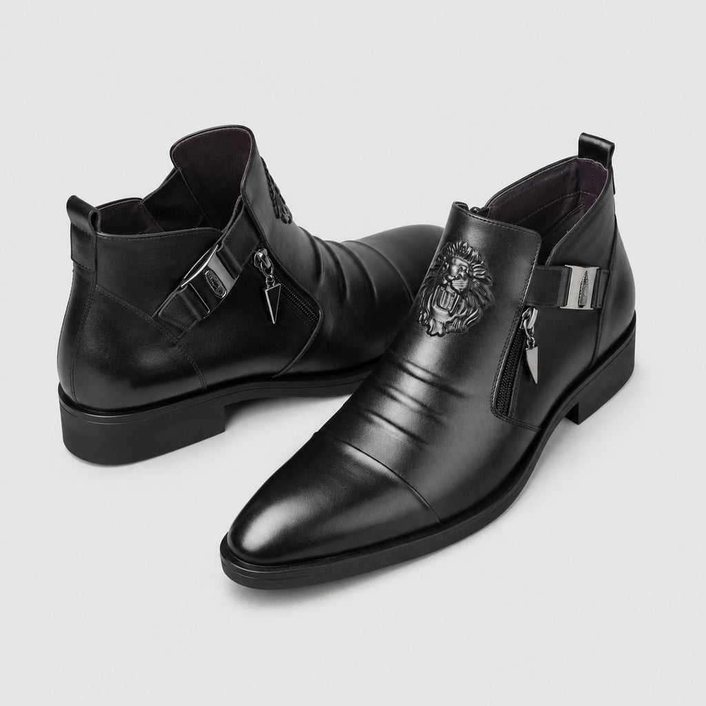 Noble Chaussure Bottine Homme Caoutchouc Bottines À Fermeture Éclair Homme