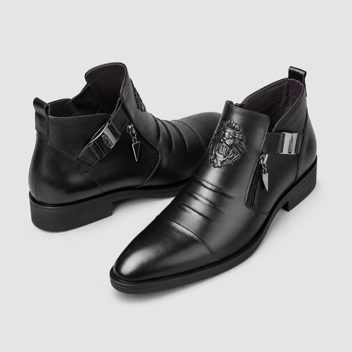 Noble Chaussure Bottine Homme Caoutchouc Bottines À Fermeture Éclair Homme