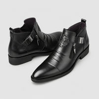 Noble Chaussure Bottine Homme Caoutchouc Bottines À Fermeture Éclair Homme