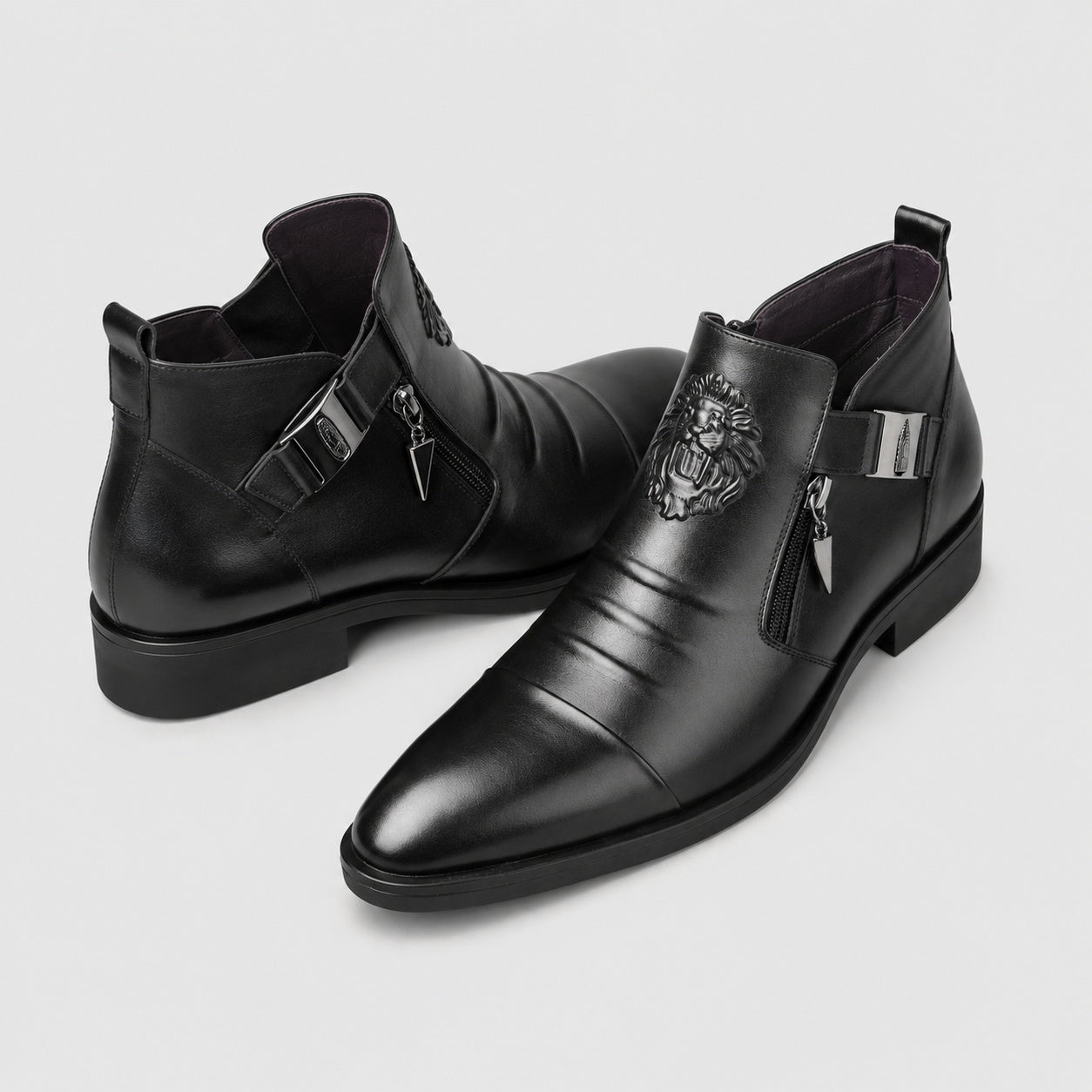 Noble Chaussure Bottine Homme Caoutchouc Bottines À Fermeture Éclair Homme