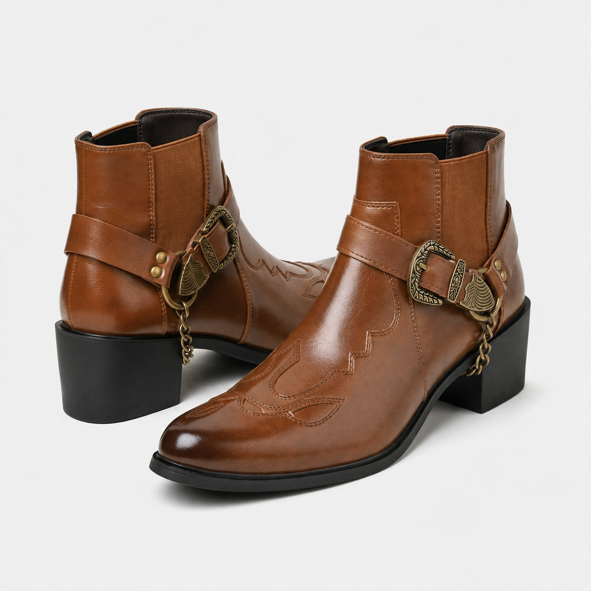 Noble Chaussure Bottine Homme Caoutchouc Bottines Cowboy Homme