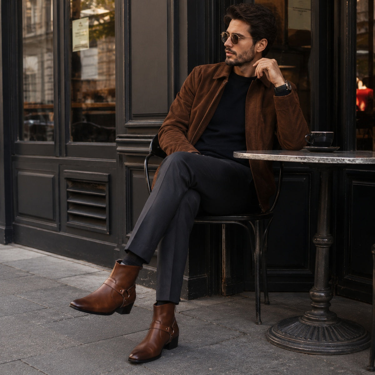 Noble Chaussure Bottine Homme Caoutchouc Bottines Western Homme