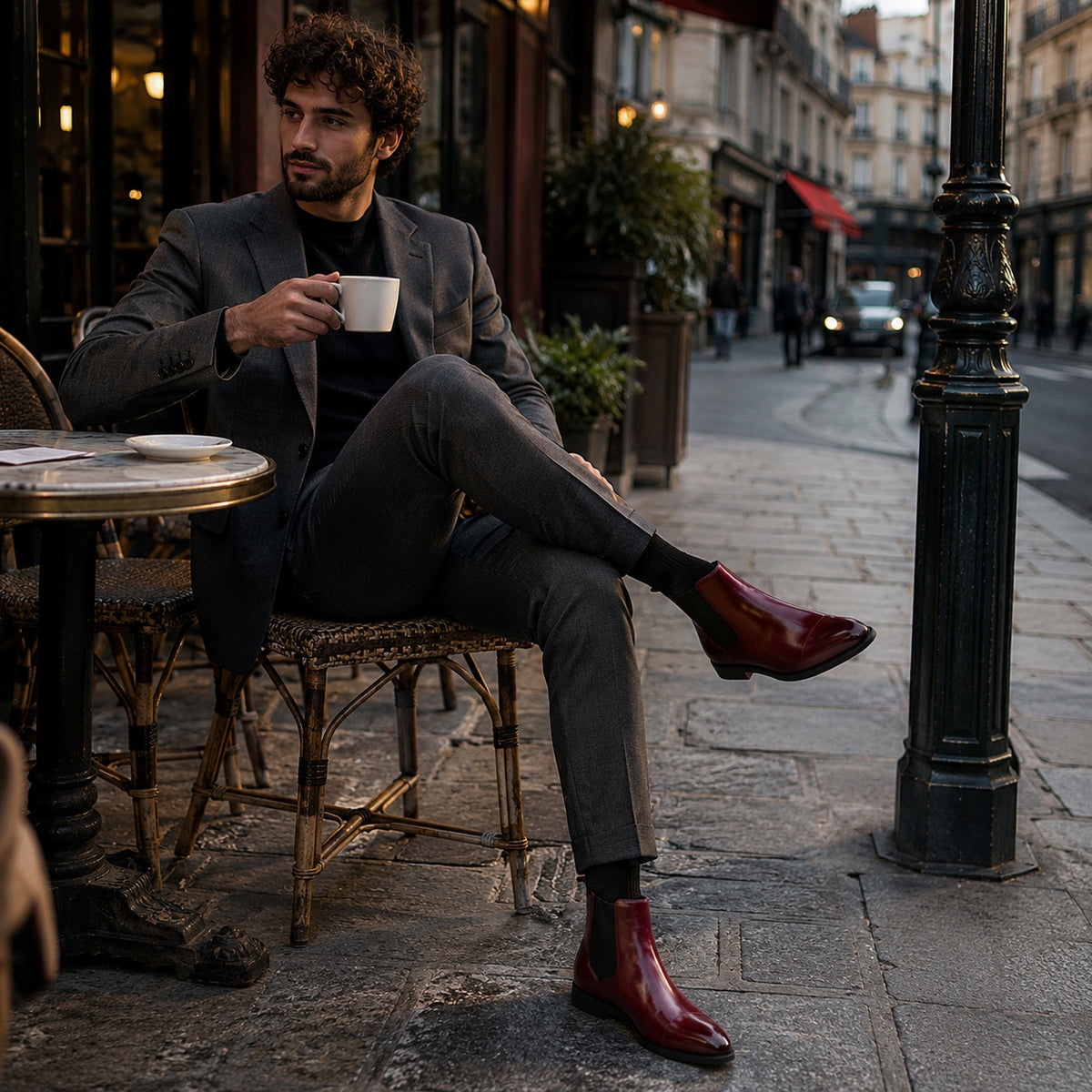 Noble Chaussure Bottine Homme Chelsea Bottines Chelsea Homme Bordeaux