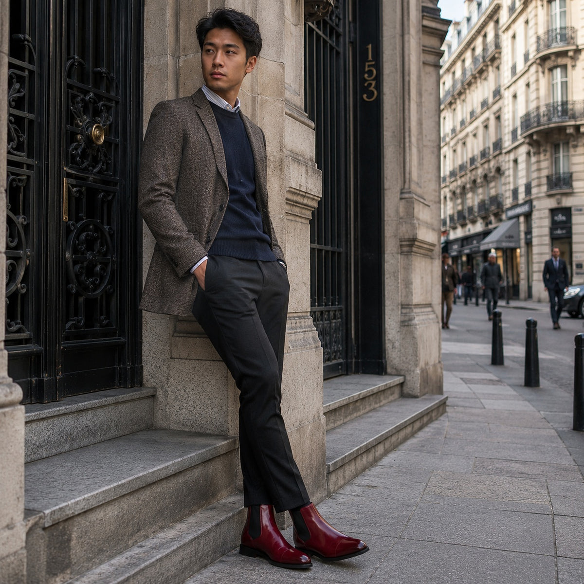 Noble Chaussure Bottine Homme Chelsea Bottines Chelsea Homme Bordeaux