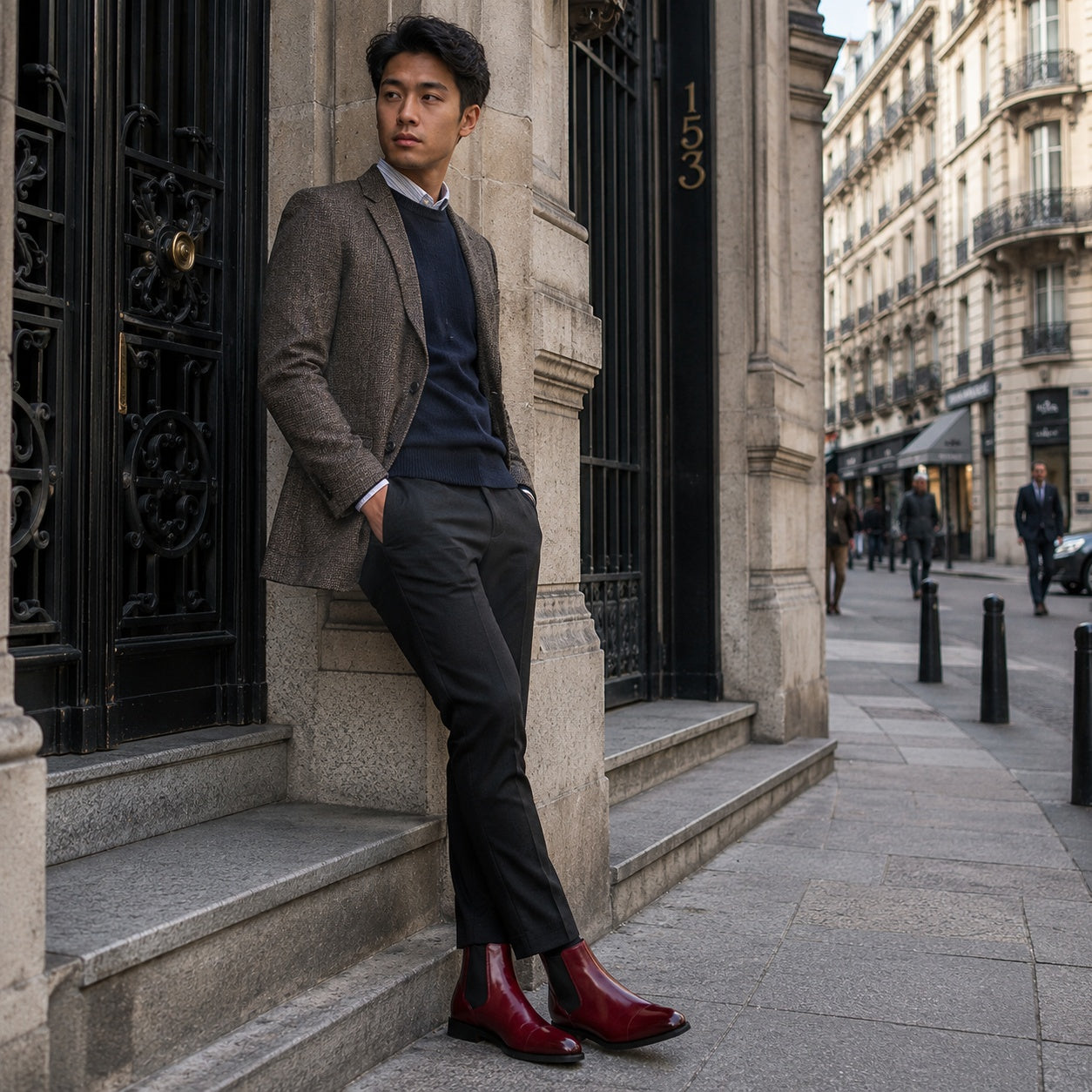 Noble Chaussure Bottine Homme Chelsea Bottines Chelsea Homme Bordeaux