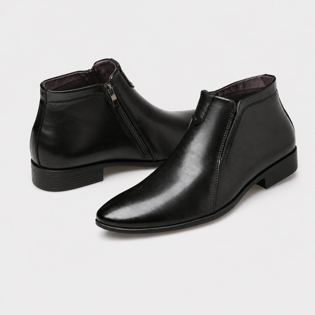 Noble Chaussure Bottine Homme Cuir Bottine Fermeture Éclair Homme