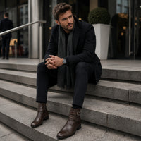 Noble Chaussure Bottine Homme Cuir Bottine Homme Avec Boucle