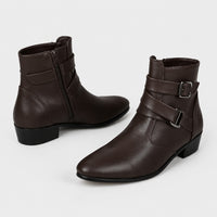 Noble Chaussure Bottine Homme Cuir Bottine Homme Avec Boucle