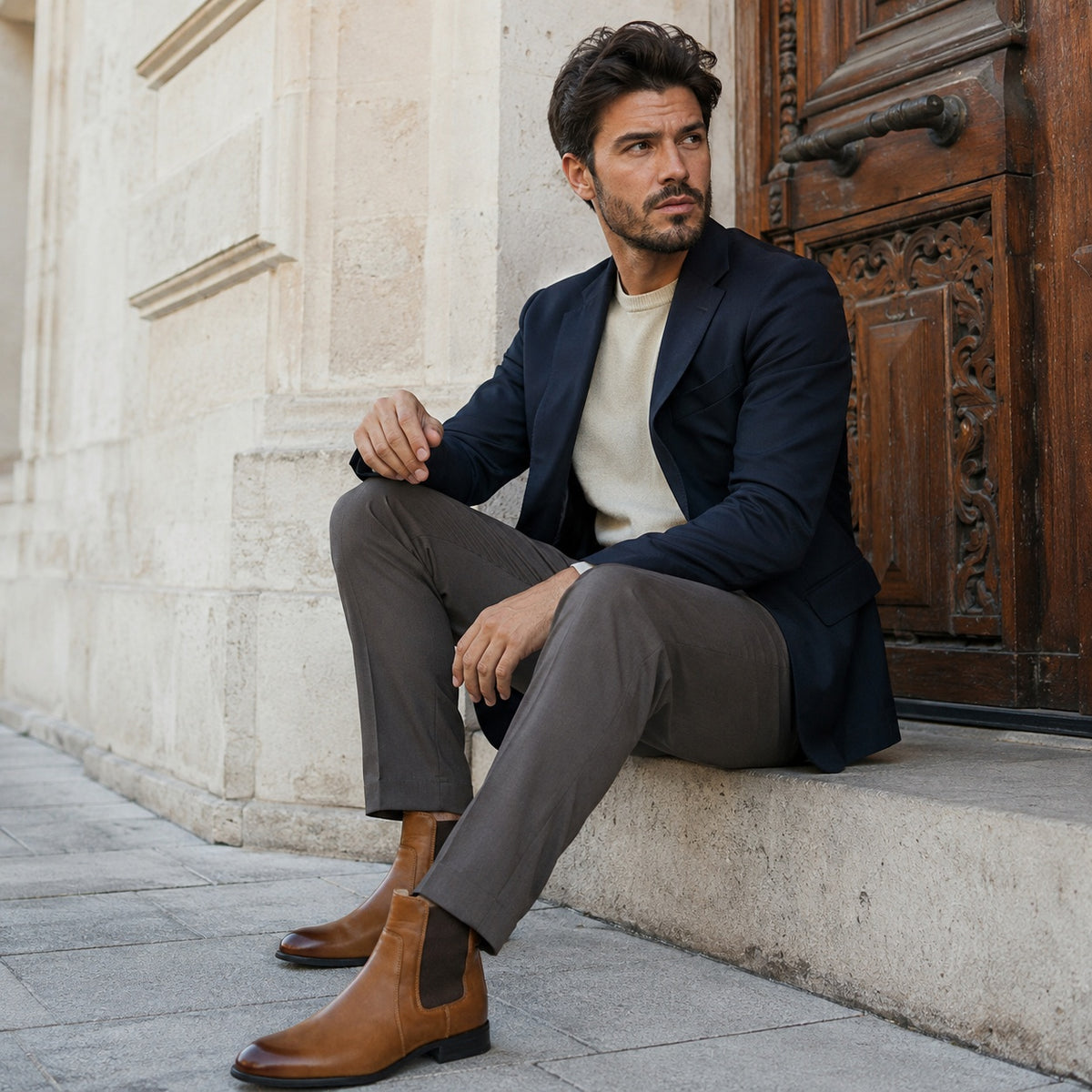 Noble Chaussure Bottine Homme Cuir Bottine Homme Camel