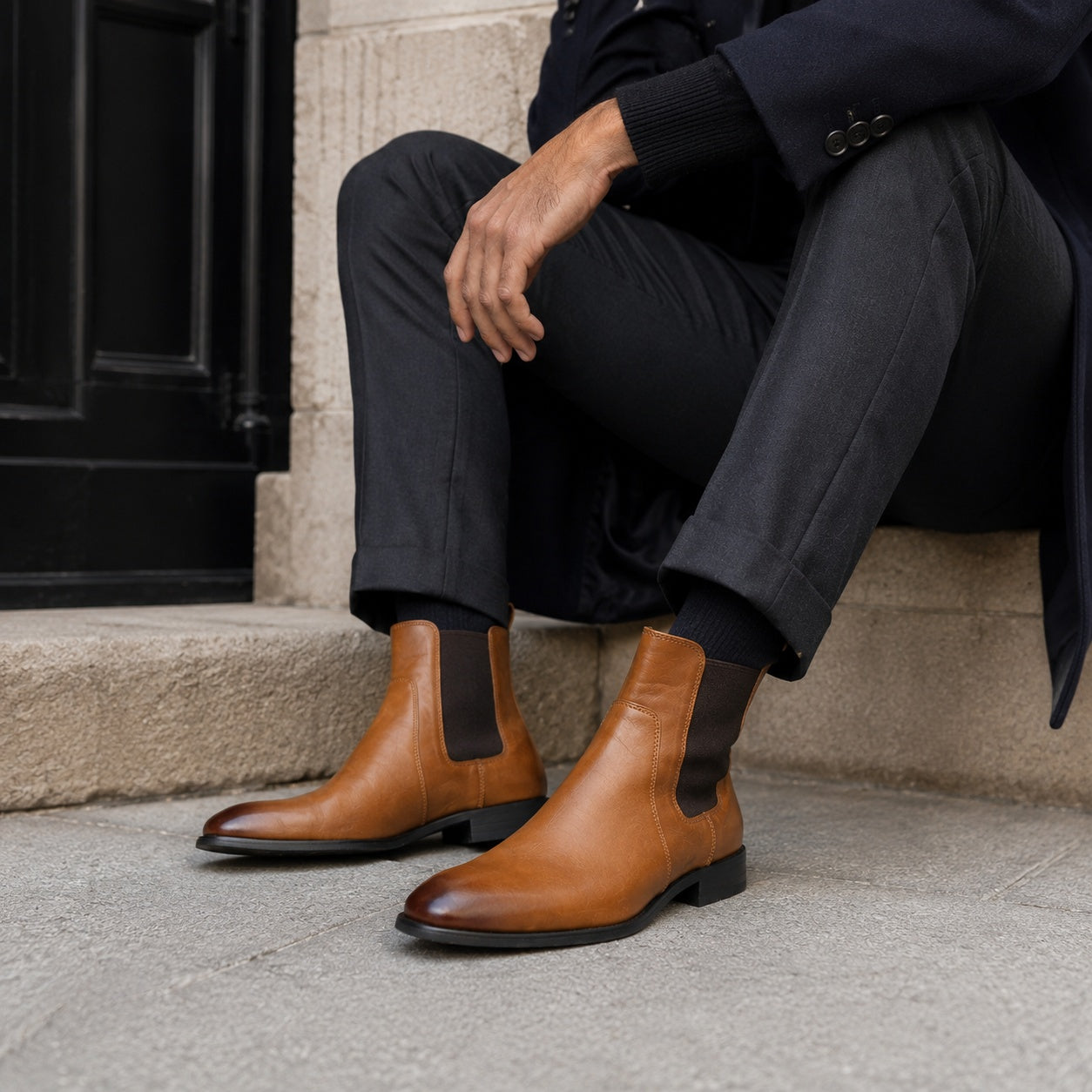 Noble Chaussure Bottine Homme Cuir Bottine Homme Camel