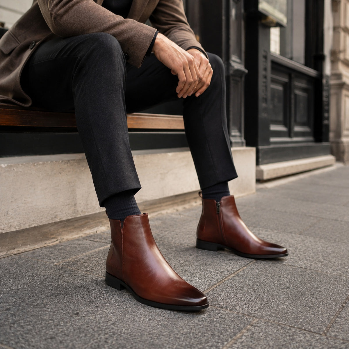 Noble Chaussure Bottine Homme Cuir Bottine Homme Chic
