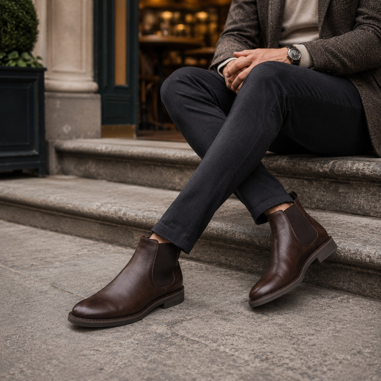 Noble Chaussure Bottine Homme Cuir Bottine Homme Cognac