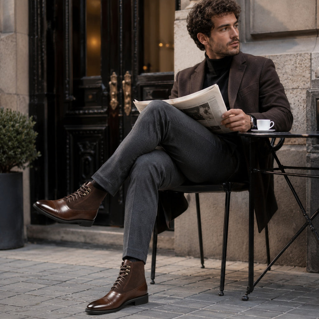 Noble Chaussure Bottine Homme Cuir Bottine Homme Décontractée