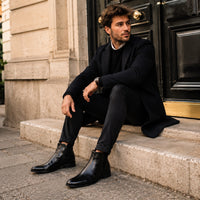 Noble Chaussure Bottine Homme Cuir Bottine Homme Fermeture Éclair Côté