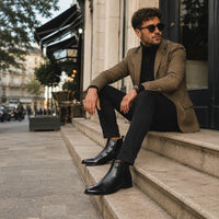 Noble Chaussure Bottine Homme Cuir Bottine Homme Fermeture Éclair Côté