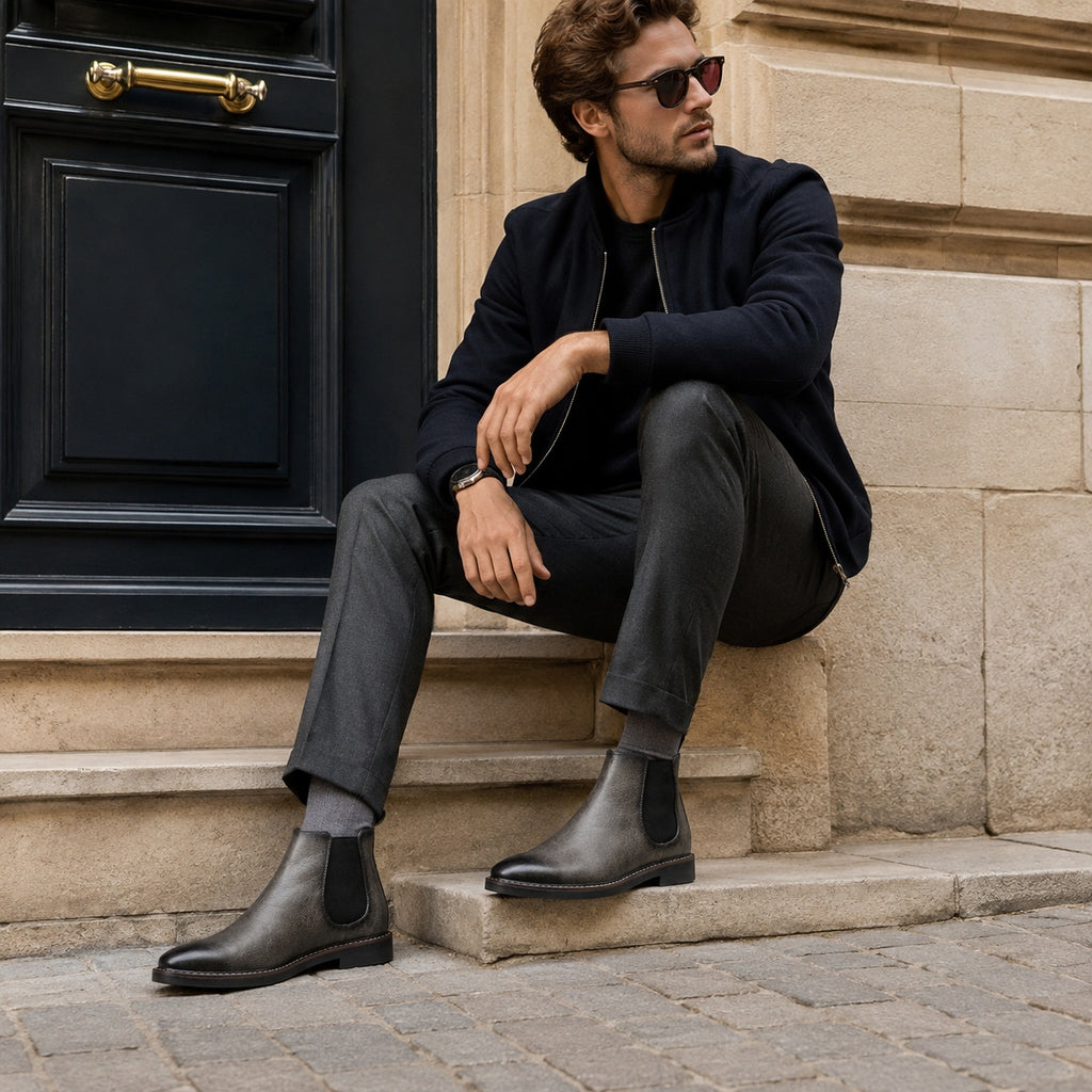 Noble Chaussure Bottine Homme Cuir Bottine Homme Habillé
