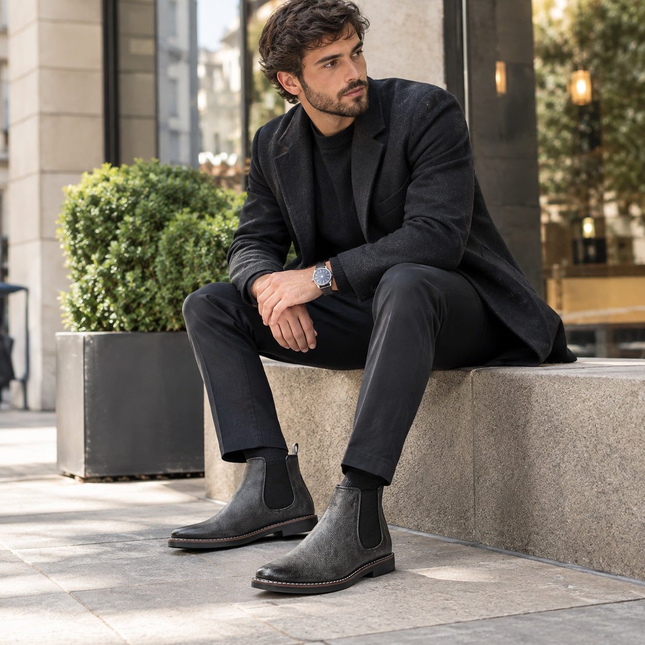 Noble Chaussure Bottine Homme Cuir Bottine Homme Semelle Plate